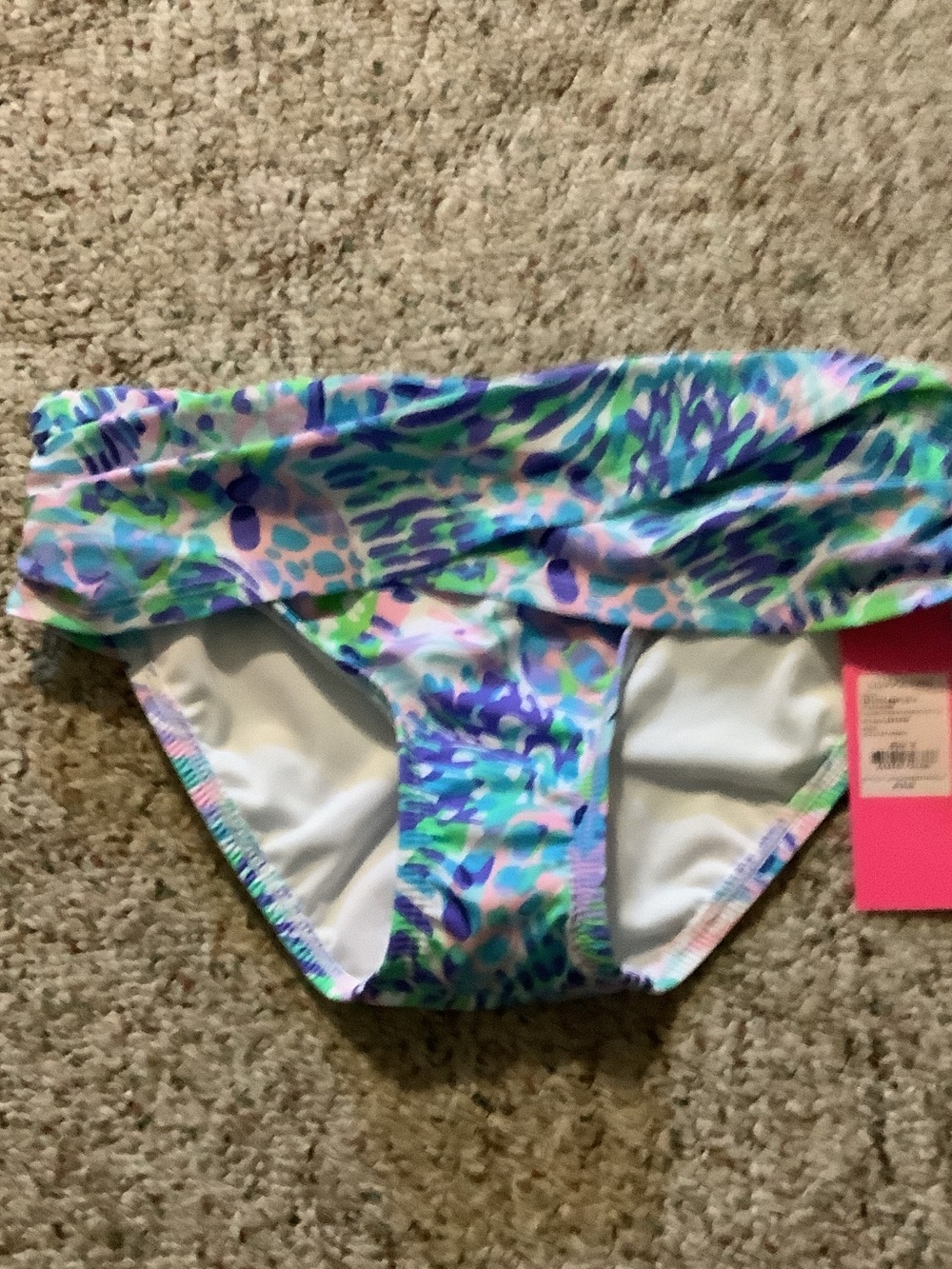 Lilly Pulitzer Tropical Print lagoon sarong hipster Bikini Bottoms -